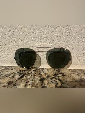 Vintage Ray-Ban Bausch & Lomb Clip-On Sunglasses Size 46 with Case Made in USA